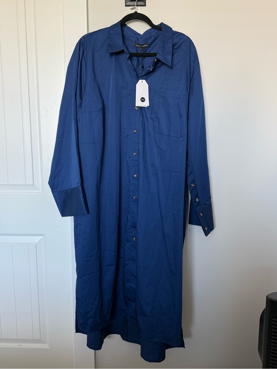 Universal Standard Dresses & Skirts - Universal Standard Deep Blue Button-Front Shirt Dress